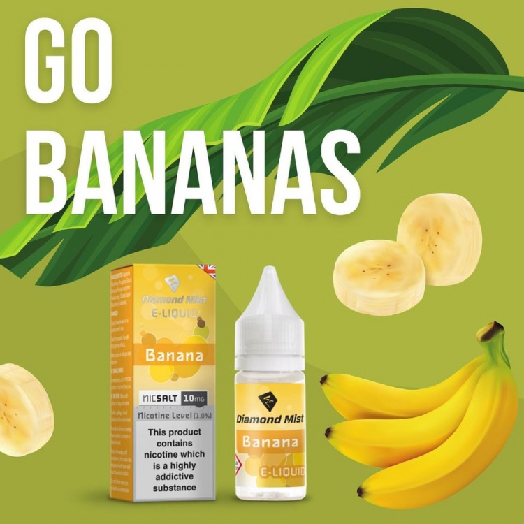 Diamond Mist - Banana Flavour E-Liquid Refill Bottle 10ml -puffdaddie.co.uk