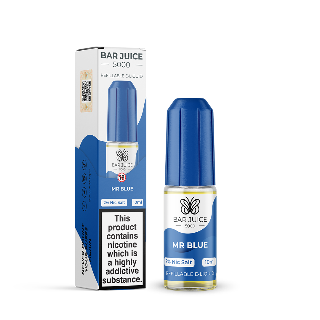 Bar Juice 5000 - 10ml Nic Salt E-Liquid - Mr Blue -puffdaddie.co.uk